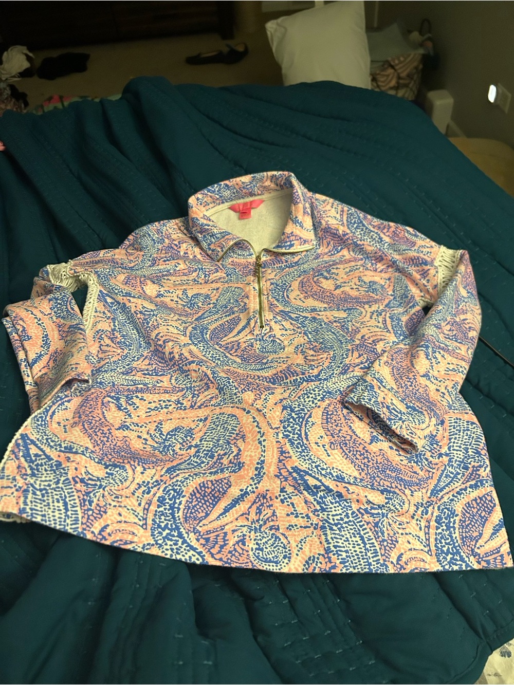 Lilly Pulitzer Pink and Blue Patterned Top Size XS/S